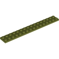 Lego destička 2x16, olivově zelená (6331218)